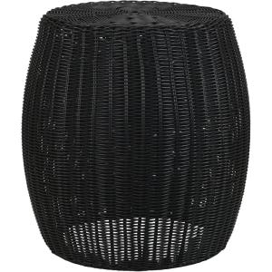Household Essentials Handwoven Resin Barrel Side Table, Multicolor(Black)