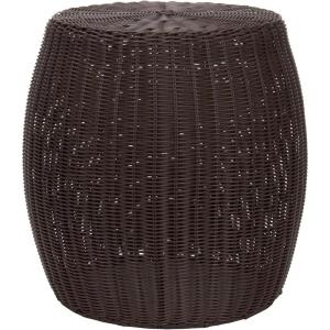 Household Essentials Handwoven Resin Barrel Side Table, Multicolor(Brown)