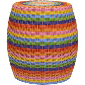 Household Essentials Handwoven Resin Barrel Side Table, Multicolor(Multi Color)