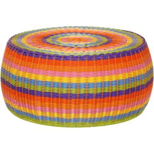 Household Essentials Handwoven Resin Storage Stool Ottoman, Black(Multi Color)