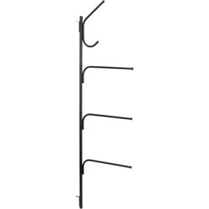 Household Essentials Hinge-It Clutterbuster Steel Valet Family Towel Bar, Silver(Black)