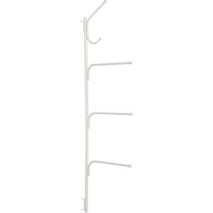 Household Essentials Hinge-It Clutterbuster Steel Valet Family Towel Bar, Silver(White)