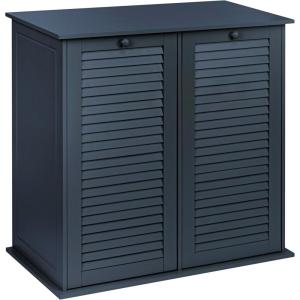 Household Essentials Laundry Sorter Cabinet, Oak Finish(Blue)