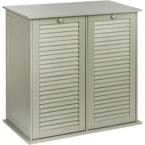 Household Essentials Laundry Sorter Cabinet, Oak Finish(Grey)