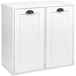 Household Essentials Laundry Sorter Cabinet, Oak Finish(White)