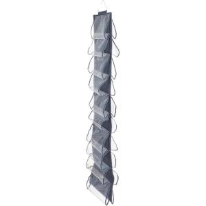 Household Essentials Over-The-Door Cotton Blend and Plastic Shoe Organizer with 20 Storage Pockets, Denim(Denim)