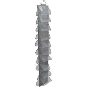 Household Essentials Over-The-Door Cotton Blend and Plastic Shoe Organizer with 20 Storage Pockets, Denim(Graphite)