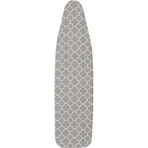 Household Essentials Replacement Ironing Board Cover and Pad for Standard Ironing Boards, Silver Silicone Coated(Trellis)
