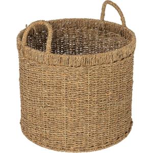 Household Essentials Round Seagrass Basket with Handles, Natural