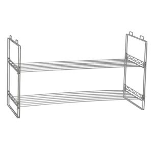 Household Essentials Stackable Two-Tier Shoe Rack, Chrome