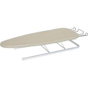 Household Essentials Tabletop Ironing Board with Iron Rest | Wood Top, Sturdy Metal Legs with Support Bars | Compact & Lightweight Ironing Board for Small Spaces, Dorms, Apartments | 30″x12″