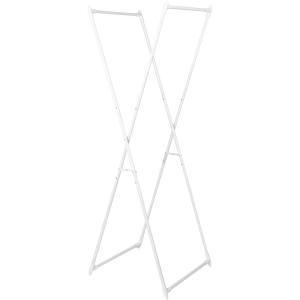 Household Essentials Valet Folding Clothes Rack, Strong Metal X-Frame, Chic Design, Great for Guest and Dressing Rooms, Portable and Easy to Use, Folds Flat, White(White)