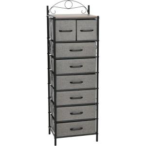 Household Essentials Victorian Style 8-Drawer Tower Storage Organizer Unit, Multicolor(Ashwood)
