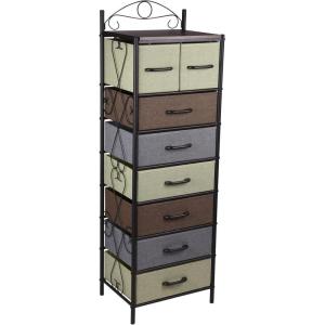 Household Essentials Victorian Style 8-Drawer Tower Storage Organizer Unit, Multicolor(Multi Color)