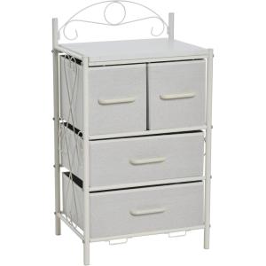 Household Essentials Victorian Style 8-Drawer Tower Storage Organizer Unit, Multicolor(White)