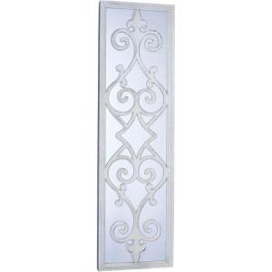 Household Essentials Walnut Rectangle Mirror Wall Décor(White)