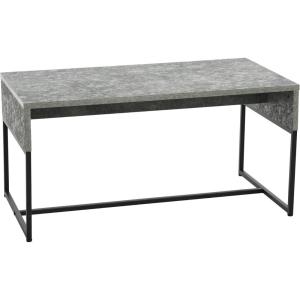 Household Essentials Wrap Rectangular Coffee Table Rustic Slate Concrete and Black Metal(Grey)