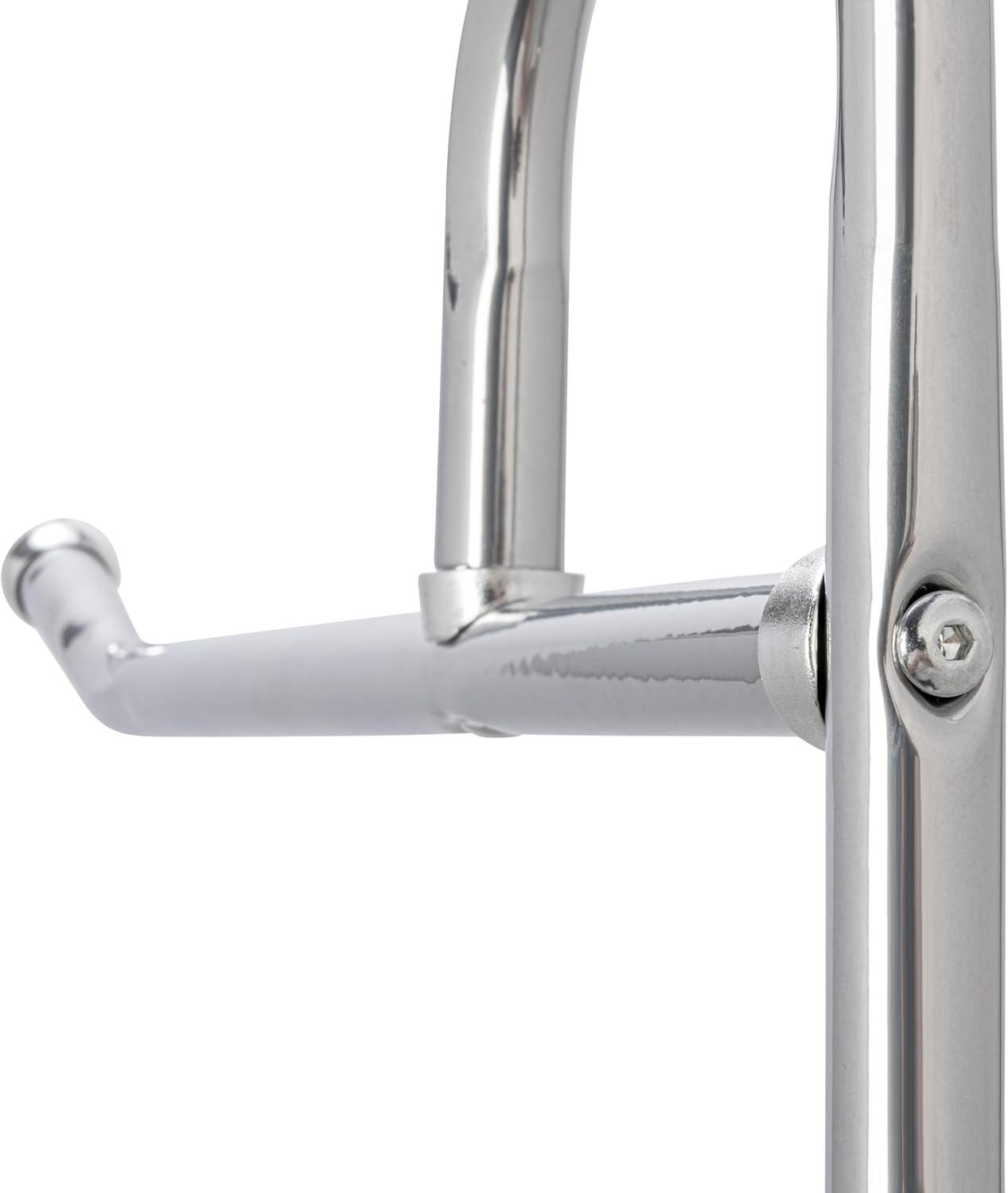 image:imageHousehold Essentials 60281 Rolling Laundry Cart with Hanging Bar Chrome Finish STORAGE Metallic
