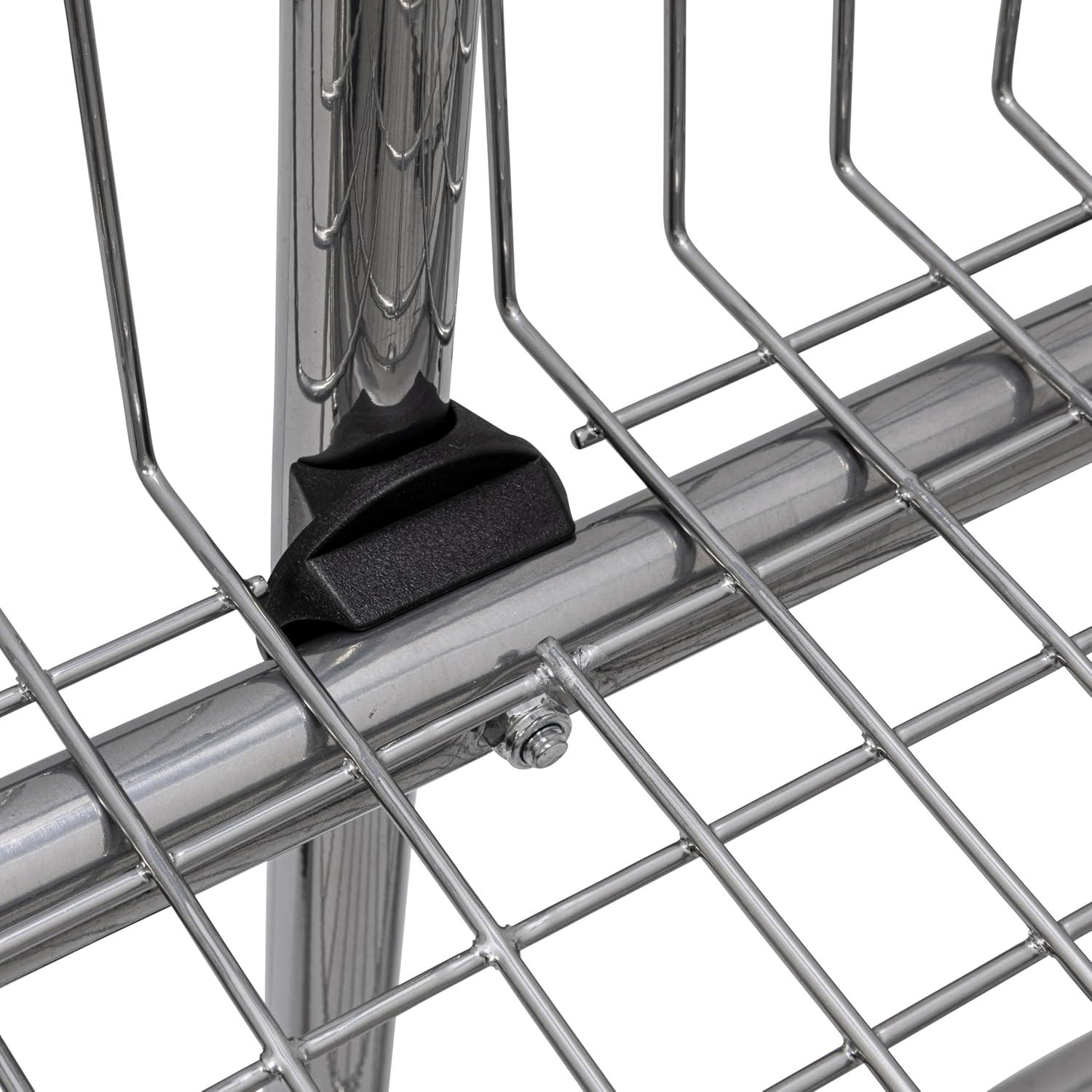 image:imageHousehold Essentials 60281 Rolling Laundry Cart with Hanging Bar Chrome Finish STORAGE Metallic