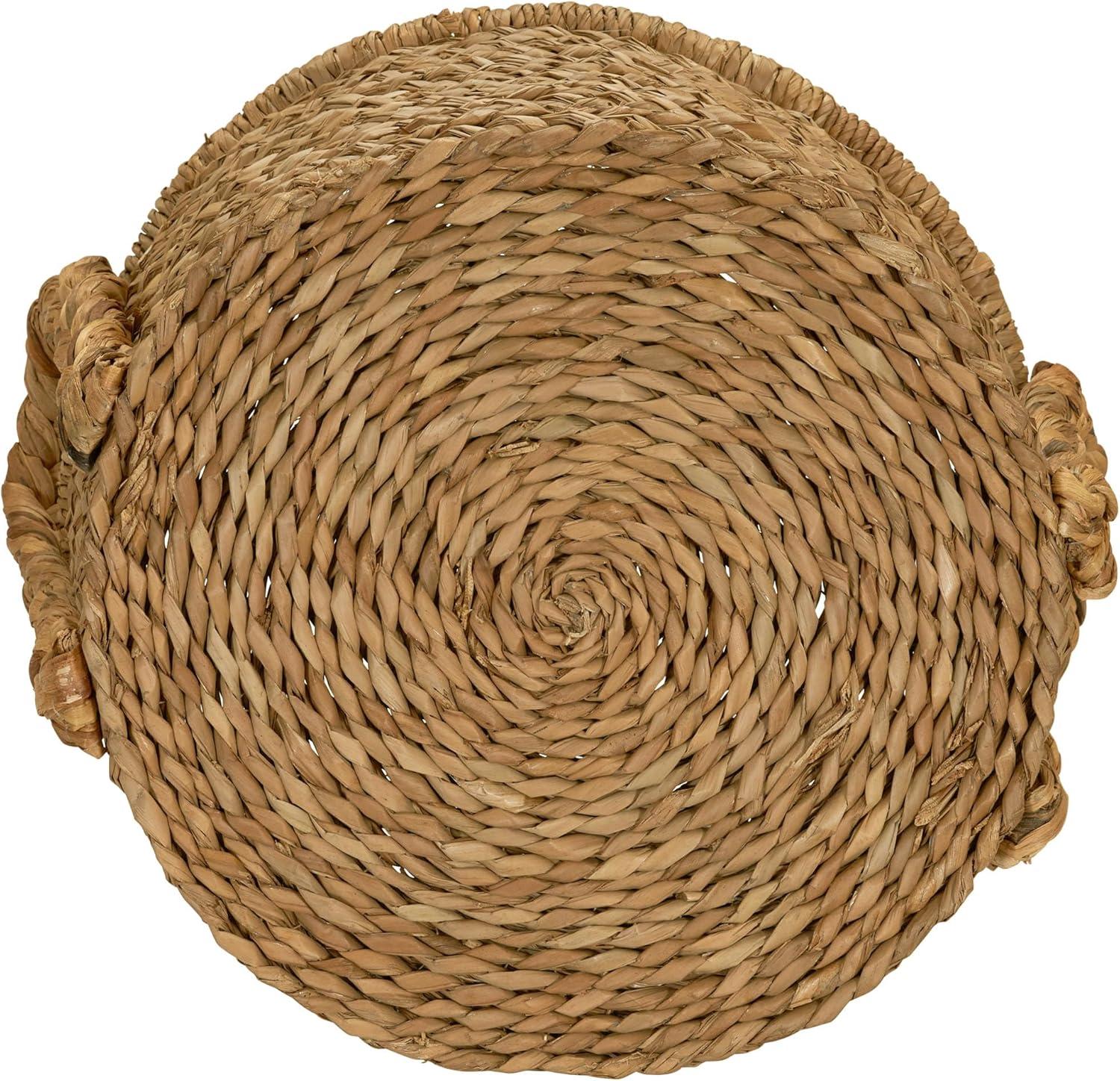 image:imageHousehold Essentials Large Rectangular Floor Storage Basket with Braided Handles Light BrownRound