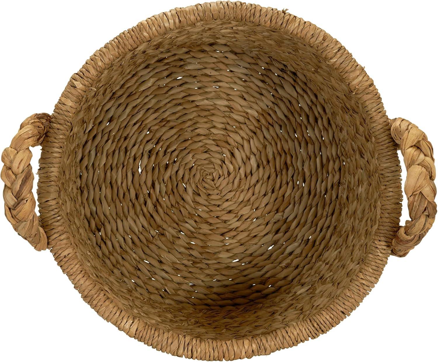 image:imageHousehold Essentials Large Rectangular Floor Storage Basket with Braided Handles Light BrownRound