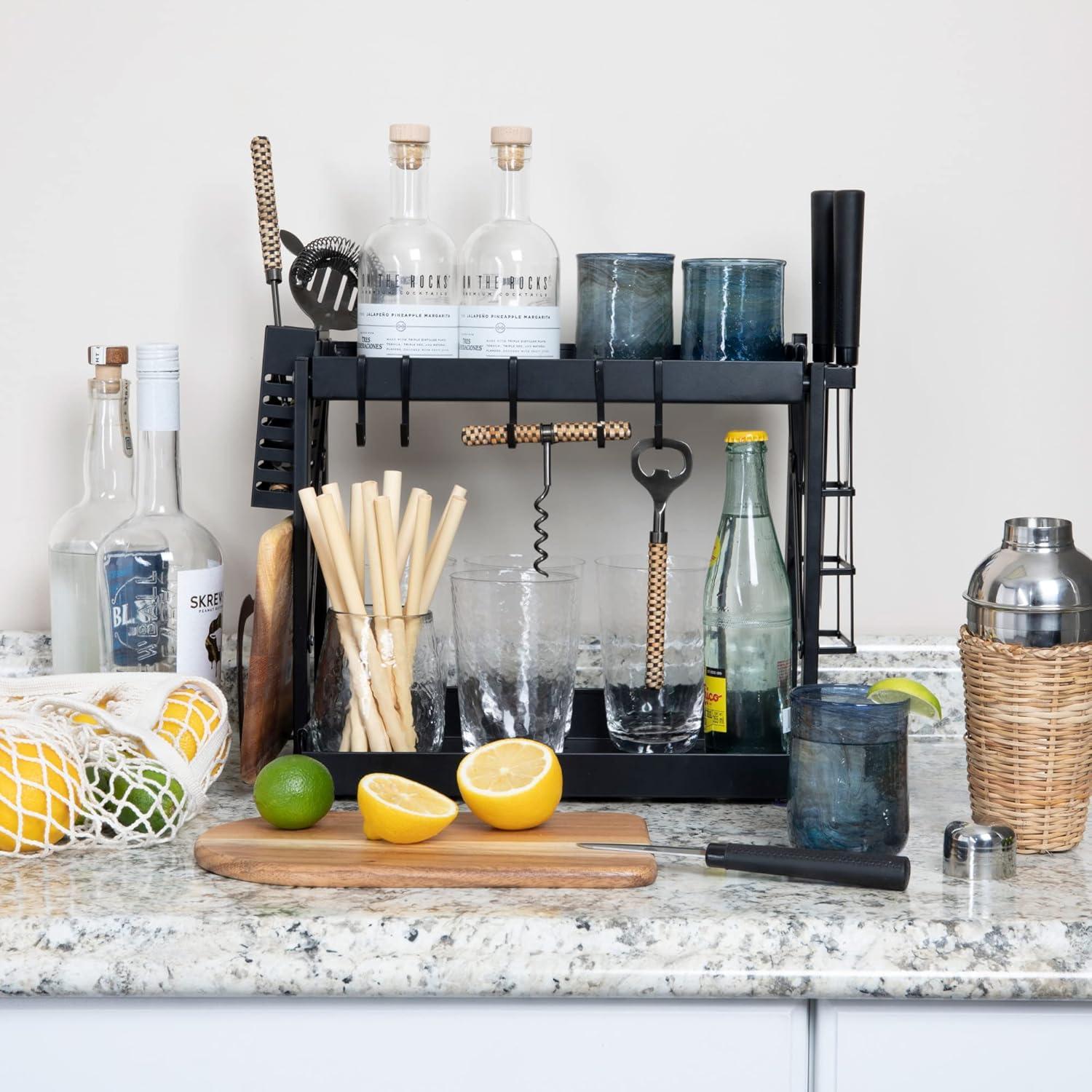 image:imageHousehold Essentials Metal 2Tier Countertop Caddy Black 1425 in L x 12 in H14 Wide