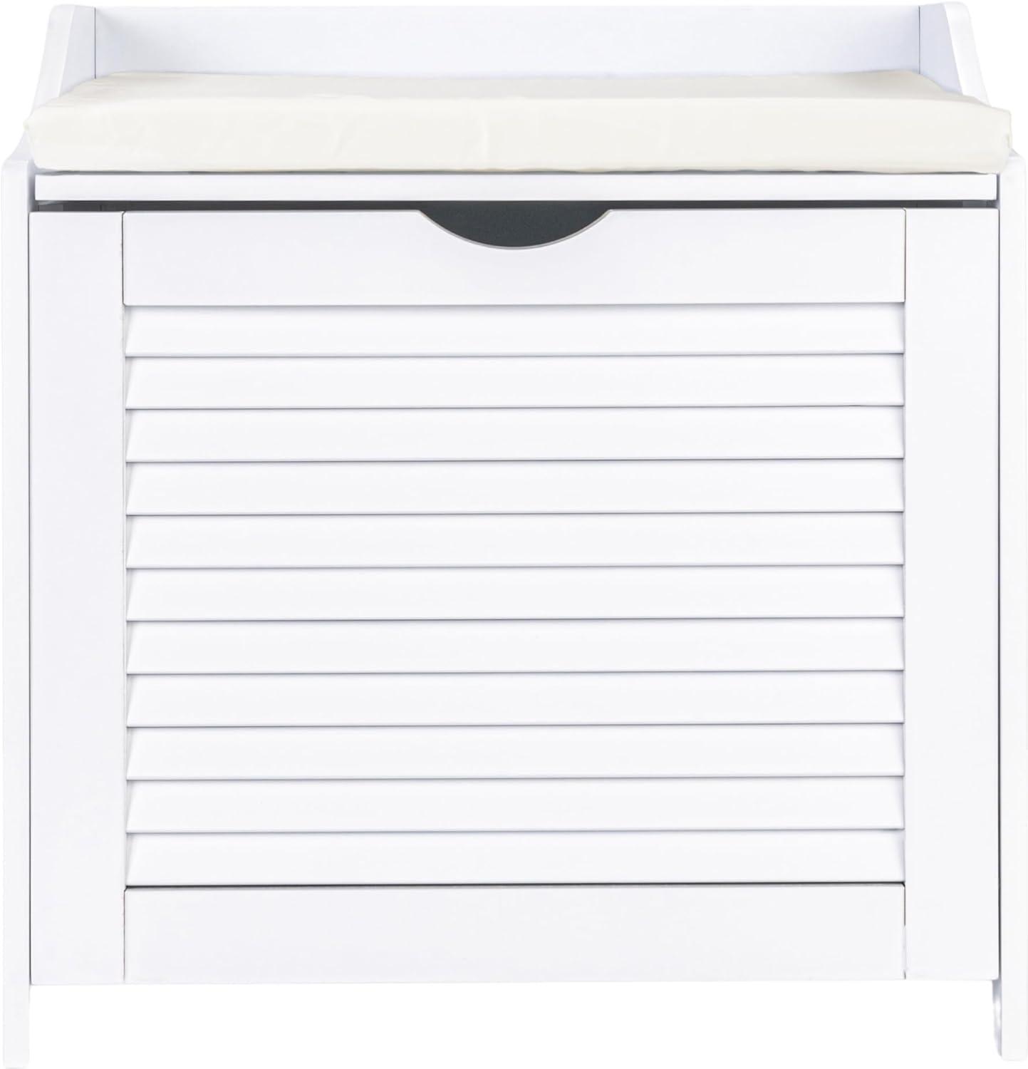 image:imageHousehold Essentials Single Load Hamper Cabinet Seat White