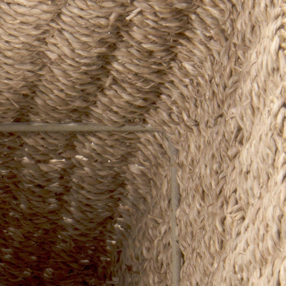 image:imageHousehold Essentials Wicker Stair Basket with Handles Handwoven Seagrass NaturalSeagrass and Corn Husk