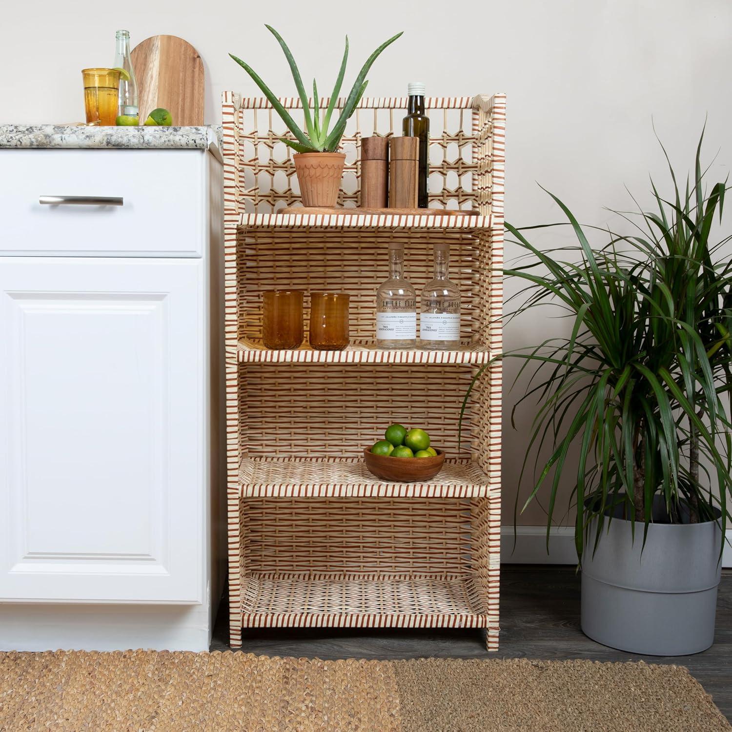 image:imageHousehold Essentials Woven Accent Shelf Cream and White Paper RattanCream
