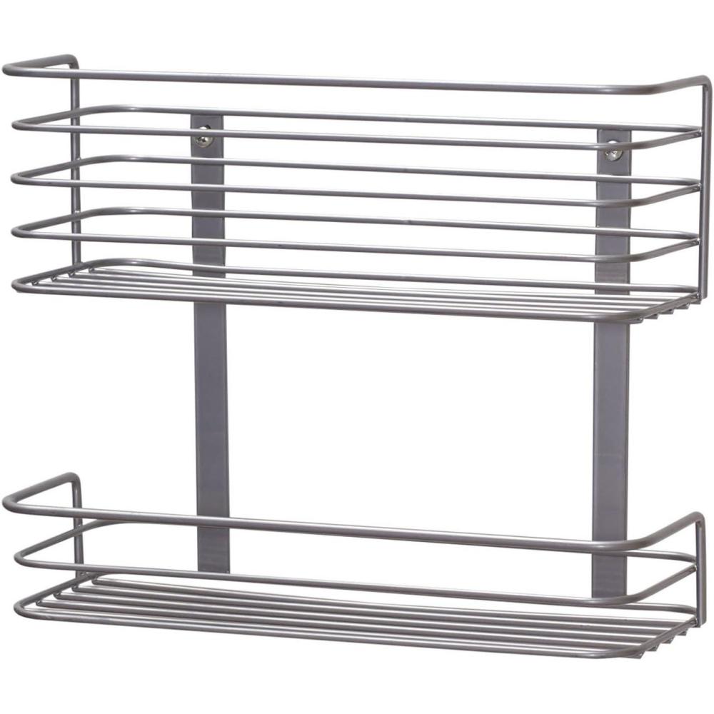 image:imageHousehold Essentials 12281 Double Basket Door Mount Cabinet Organizer  Mounts to Solid Cabinet Doors or WallNickel Powder Finish