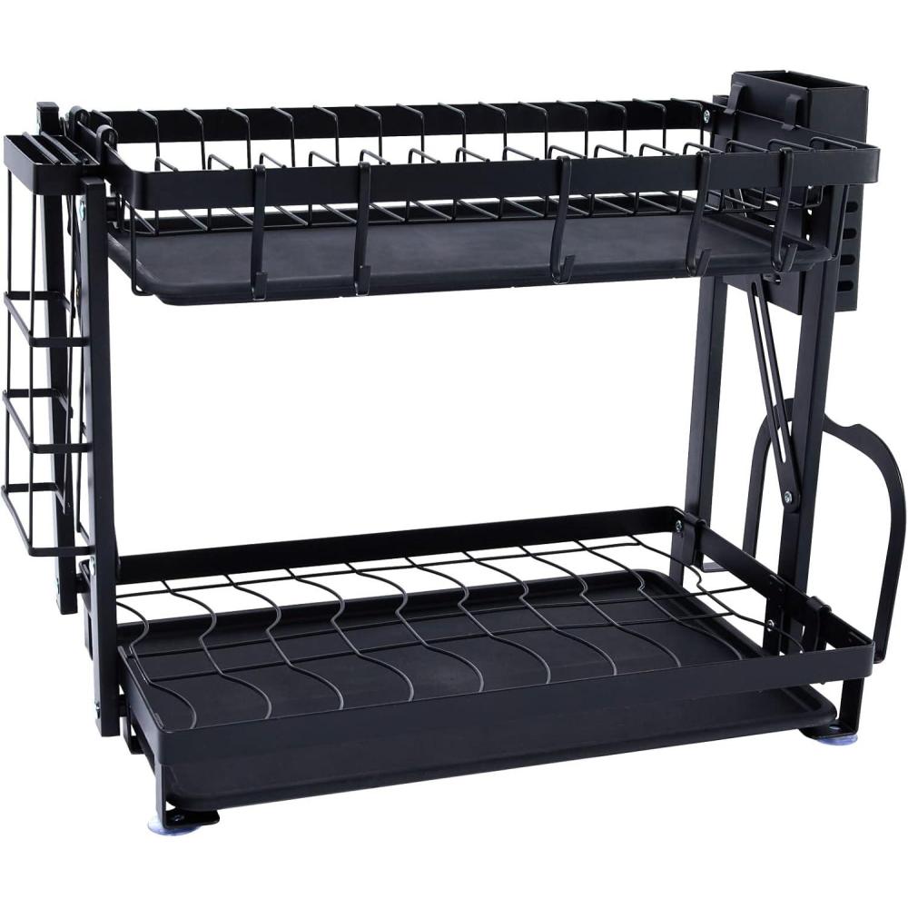image:imageHousehold Essentials Metal 2Tier Countertop Caddy Black 1425 in L x 12 in H16 Wide