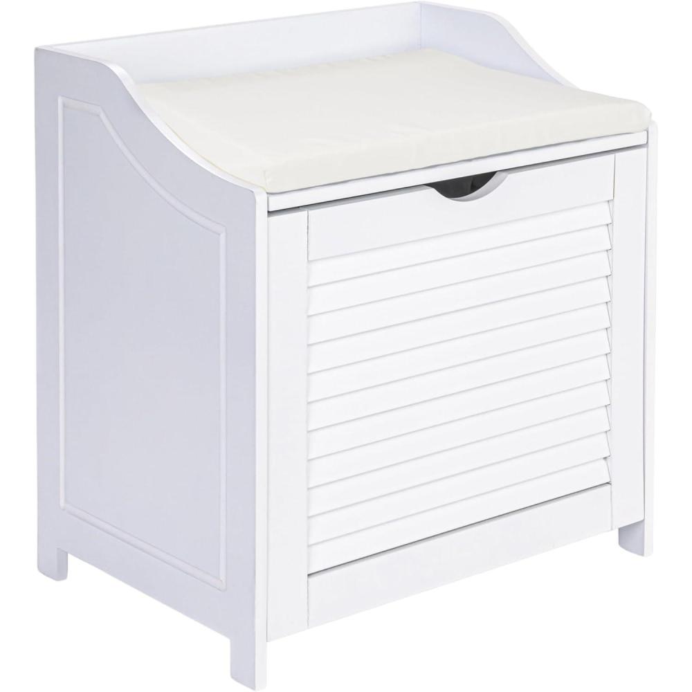 image:imageHousehold Essentials Single Load Hamper Cabinet Seat White