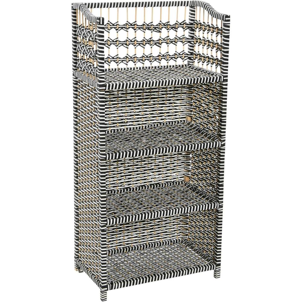 image:imageHousehold Essentials Woven Accent Shelf Cream and White Paper RattanBlack