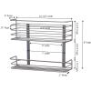Household Essentials 1228-1 Double Basket Door Mount Cabinet Organizer | Mounts to Solid Cabinet Doors or Wall(Nickel Powder Finish)