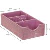 Household Essentials 3 Compartment Organizer Tray 2 Pack, Accessory Organizer, Sturdy Drawer Organizer with Fabric Covering, Gray(Pink)