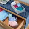 Household Essentials 3 Compartment Organizer Tray 2 Pack, Accessory Organizer, Sturdy Drawer Organizer with Fabric Covering, Gray(Silver)