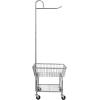 Household Essentials 6028-1 Rolling Laundry Cart with Hanging Bar – Chrome Finish, STORAGE, Metallic
