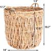 Household Essentials Brown Tall Round Wicker Storage Basket(Natural Banana Leaf)