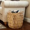 Household Essentials Brown Tall Round Wicker Storage Basket(Natural Banana Leaf)