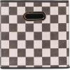 Household Essentials Fabric Storage Bins 6 Piece Set, Checkerboard White and Black(11” L x 11” W x 11” H (Pack of 6))
