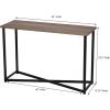 Household Essentials Jamestown Console Sofa Table Rustic Slate Concrete and Black Metal(Ashwood)