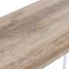 Household Essentials Jamestown Console Sofa Table Rustic Slate Concrete and Black Metal(Coastal Oak)