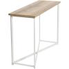 Household Essentials Jamestown Console Sofa Table Rustic Slate Concrete and Black Metal(Coastal Oak)