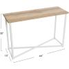 Household Essentials Jamestown Console Sofa Table Rustic Slate Concrete and Black Metal(Coastal Oak)