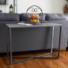 Household Essentials Jamestown Console Sofa Table Rustic Slate Concrete and Black Metal(Slate)