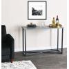 Household Essentials Jamestown Console Sofa Table Rustic Slate Concrete and Black Metal(Slate)
