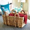 Household Essentials Large Rectangular Floor Storage Basket with Braided Handles, Light Brown(Rectangular)