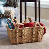 Household Essentials Large Rectangular Floor Storage Basket with Braided Handles, Light Brown(Rectangular)