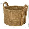 Household Essentials Large Rectangular Floor Storage Basket with Braided Handles, Light Brown(Round)