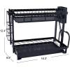 Household Essentials Metal 2-Tier Countertop Caddy, Black 14.25 in. L x 12 in. H(16″ Wide)